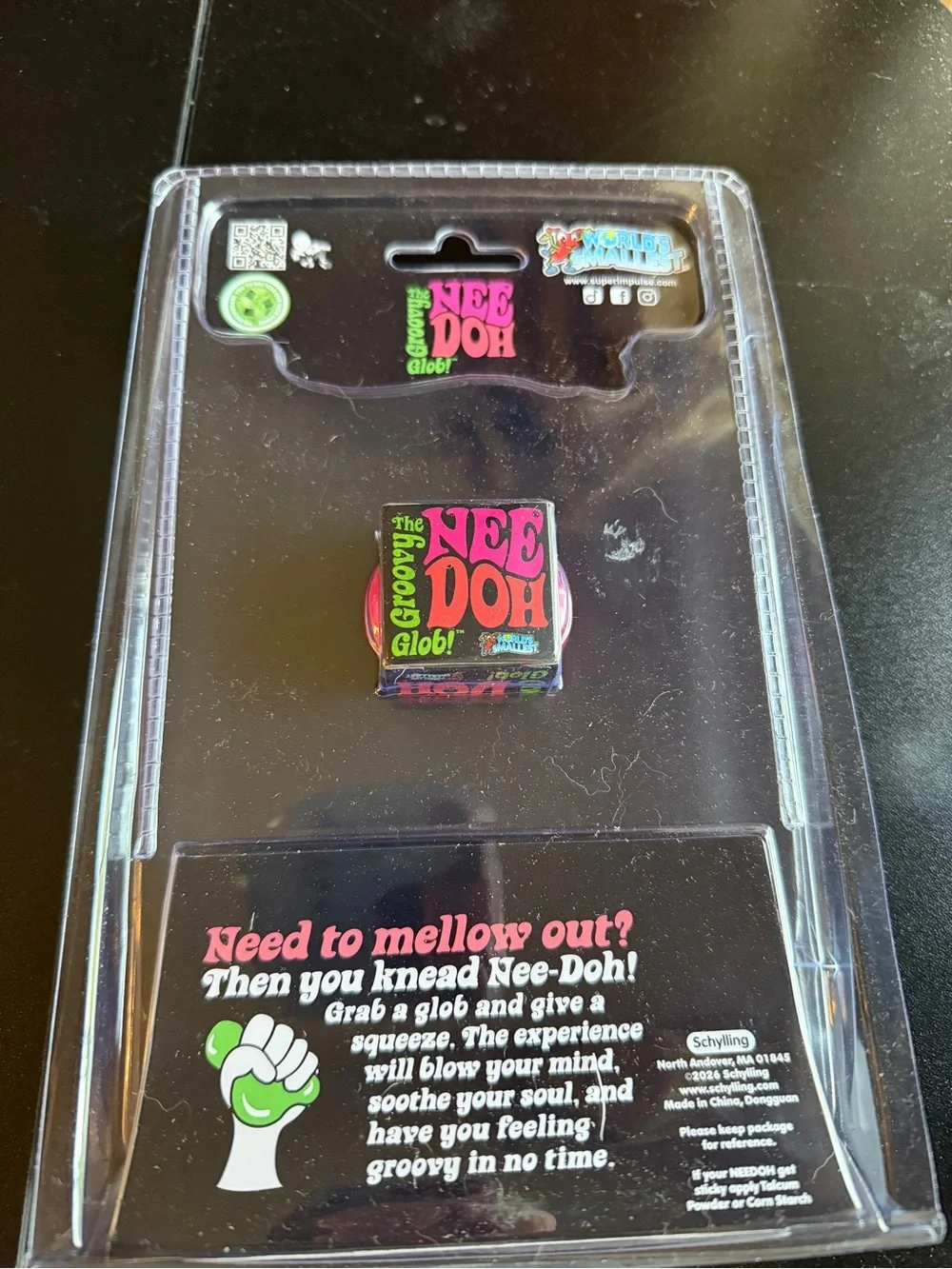 New Nee Doh Schylling World's Smallest Groovy Glob PINK RARE Needoh Tiny Ball